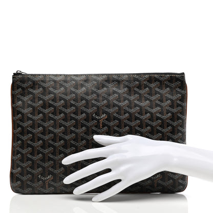 Goyard Goyardine Senat Pochette MM Black Gold 2 of 13