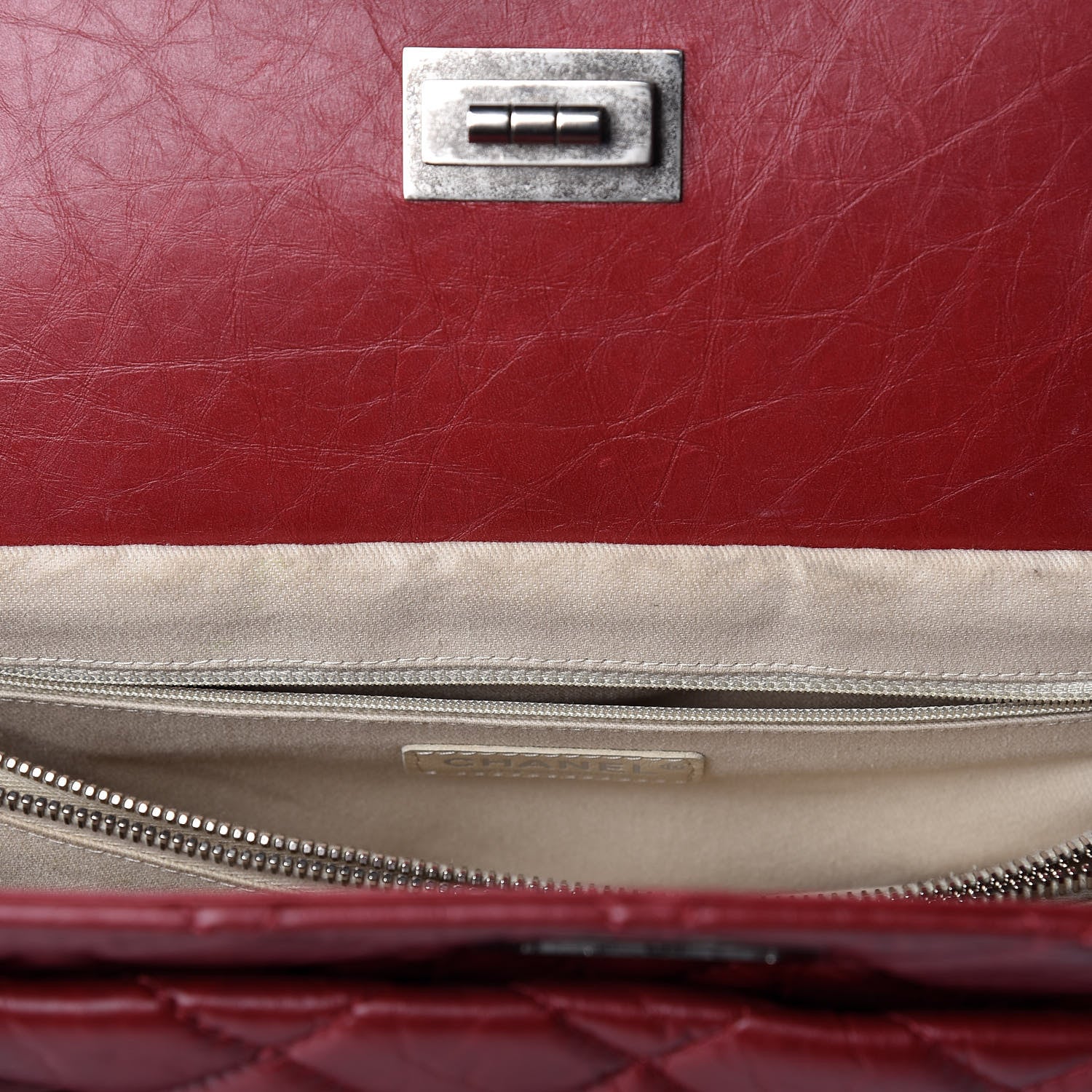 Chanel Aged Calfskin Quilted Reissue 2.55 Tote Red 10 of 10