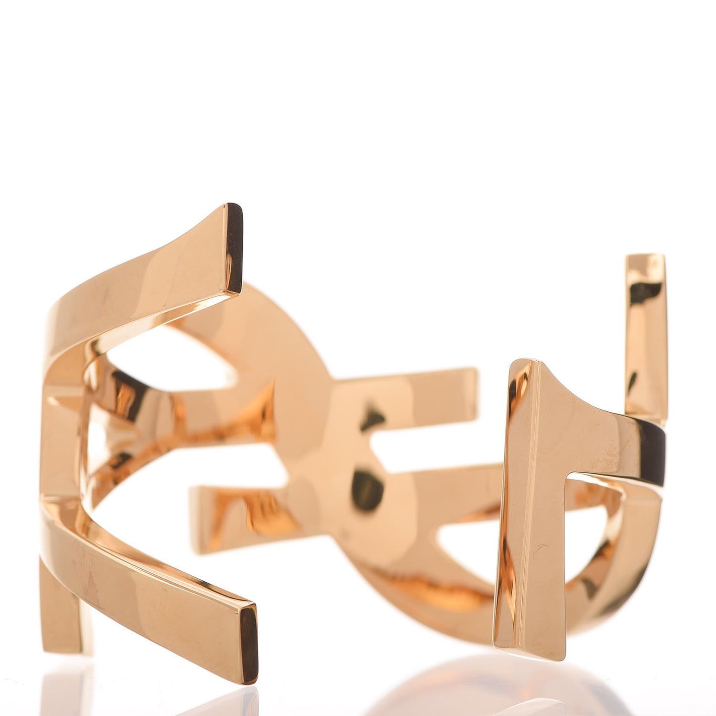 Brass Monogram Small Cuff Bracelet Gold
