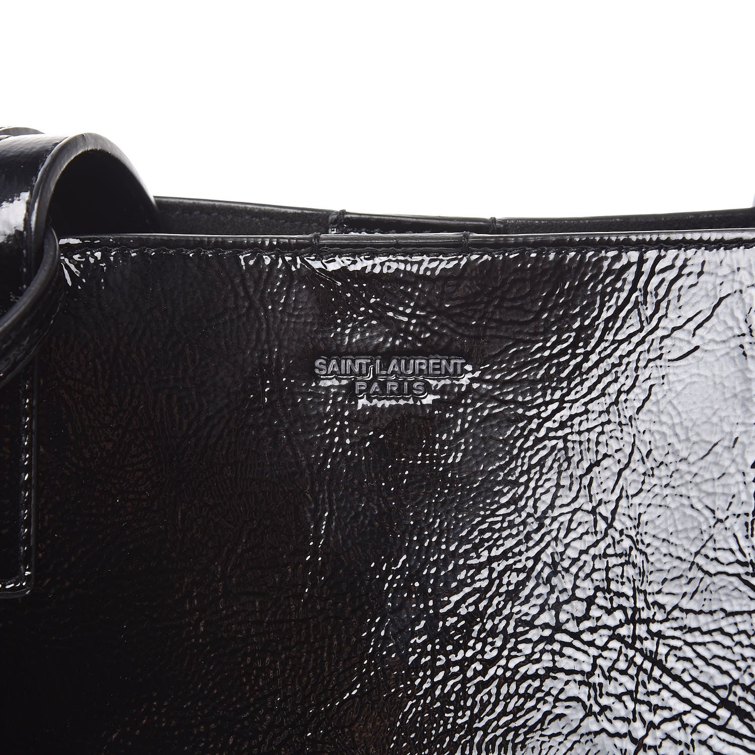 Saint Laurent Patent Calfskin Large Shopping Tote Black 7 of 7