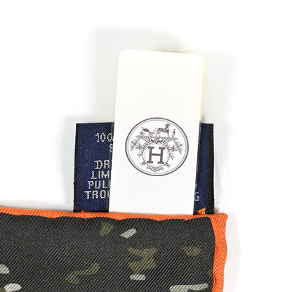 Hermes Silk Double Face Formula One Scarf 90 Vert De Gris Marine 5 of 5
