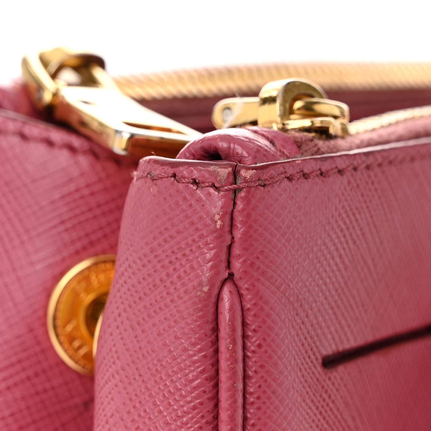Prada Saffiano Small Galleria Double Zip Tote Peonia 11 of 11