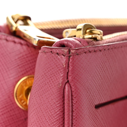 Prada Saffiano Small Galleria Double Zip Tote Peonia 11 of 11