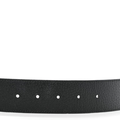 Gucci Textured Dollar Calfskin Nickel Double G 40mm Belt 90 36 Black 5 of 6