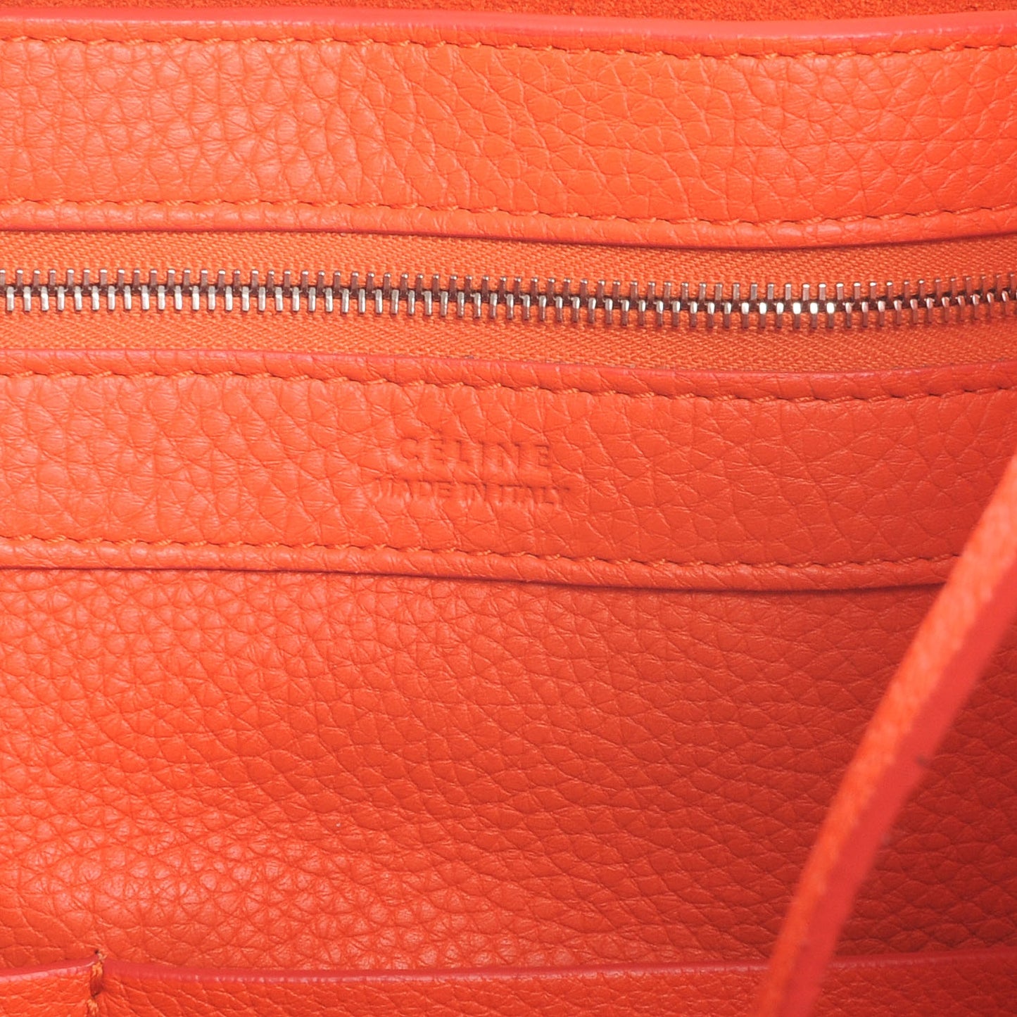 Leather Medium Horizontal Cabas Phantom Orange
