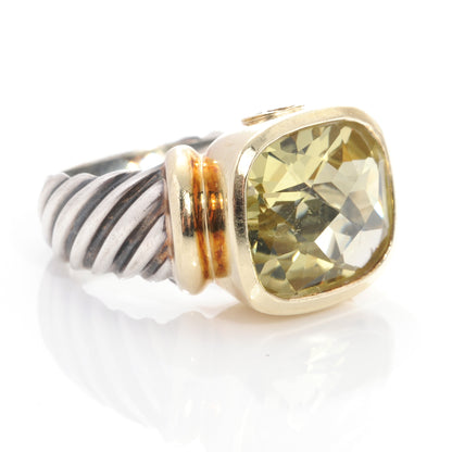 David Yurman Sterling Silver and 14k Lemon Citrine Ring 7 3 of 7