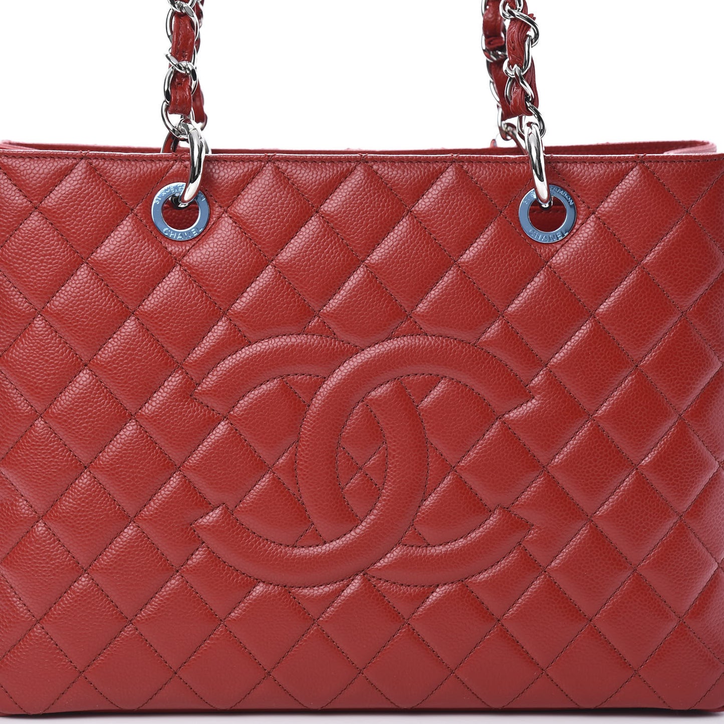 Caviar Quilted Grand Shopping Tote GST Red