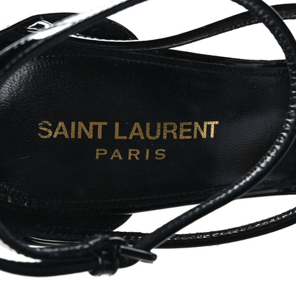 Saint Laurent Patent Cassandra 110 Ankle Strap Sandals 40 Black 7 of 7
