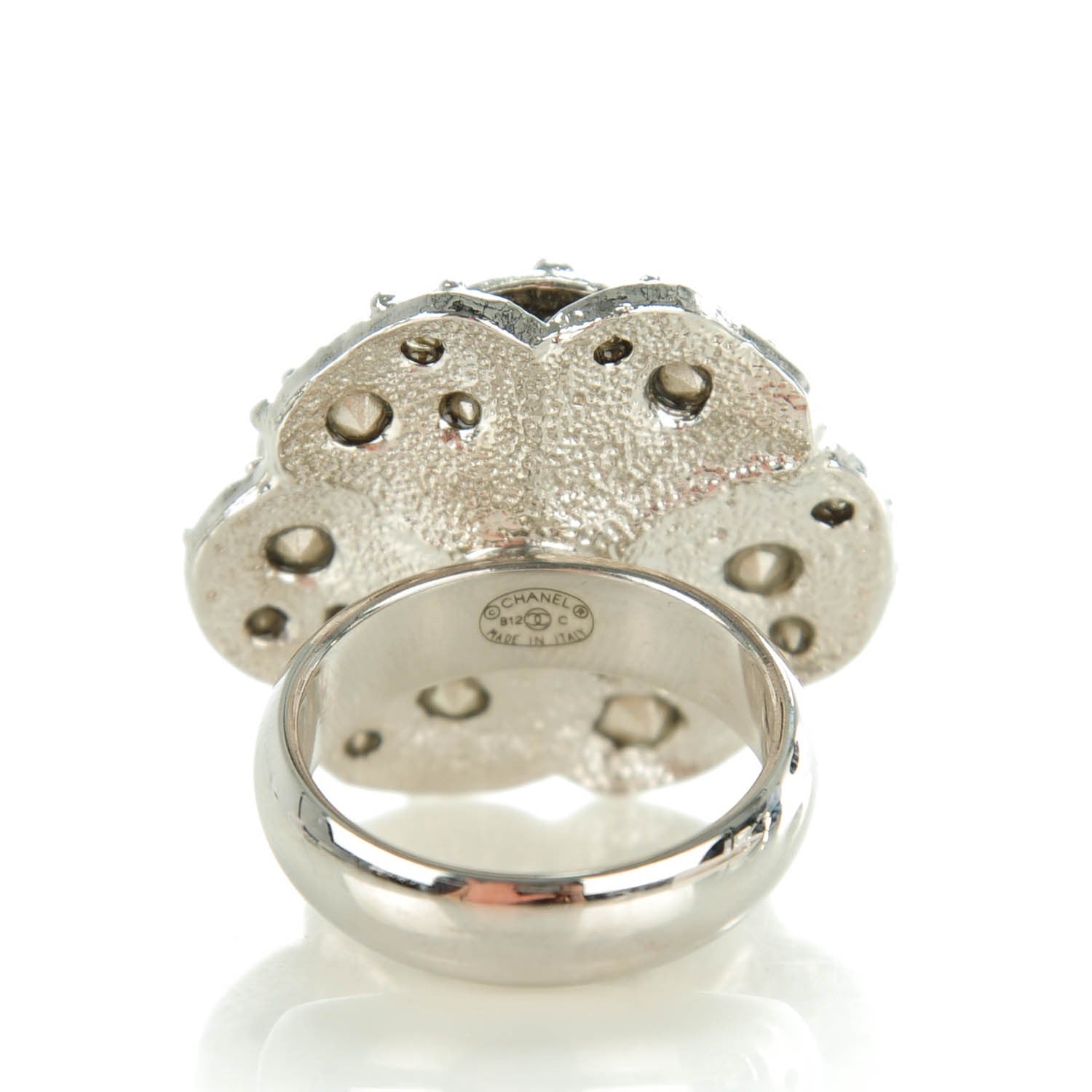 Chanel Swarovski Crystal Camellia Ring 6 3 of 5