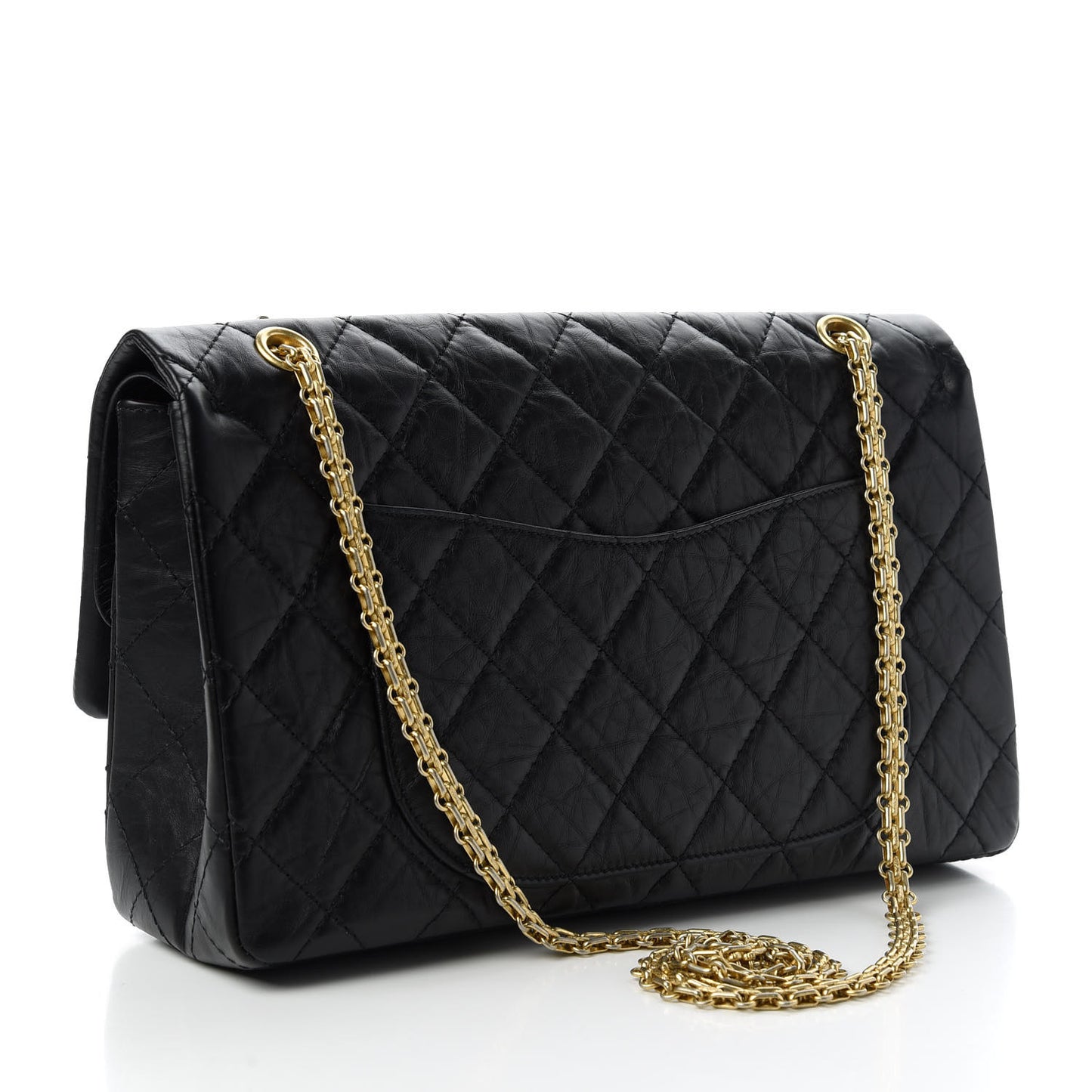 Aged Calfskin Quilted 2.55 Reissue 227 Flap Black