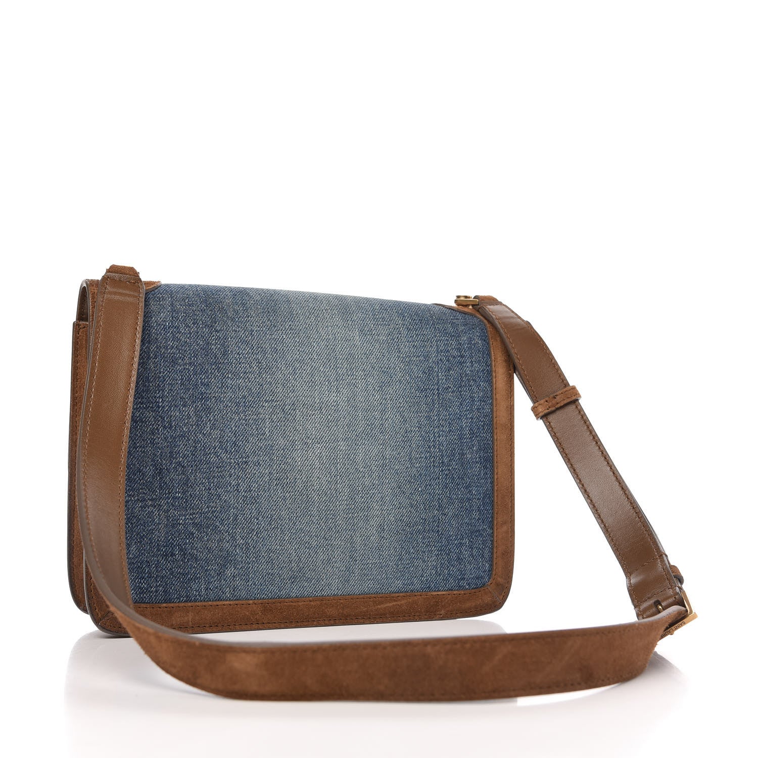 Saint Laurent Denim Carre Satchel Dusty Blue Dark Land 3 of 10