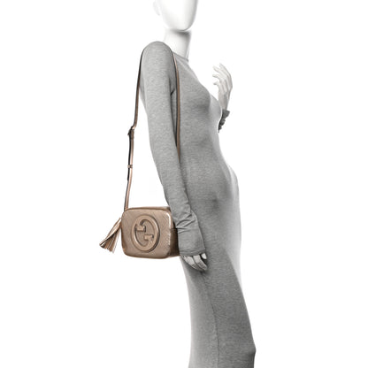 Gucci Metallic Sakai Be Green Calfskin Diagonal Stitched Small Blondie Shoulder Bag Golden Beige 2 of 9