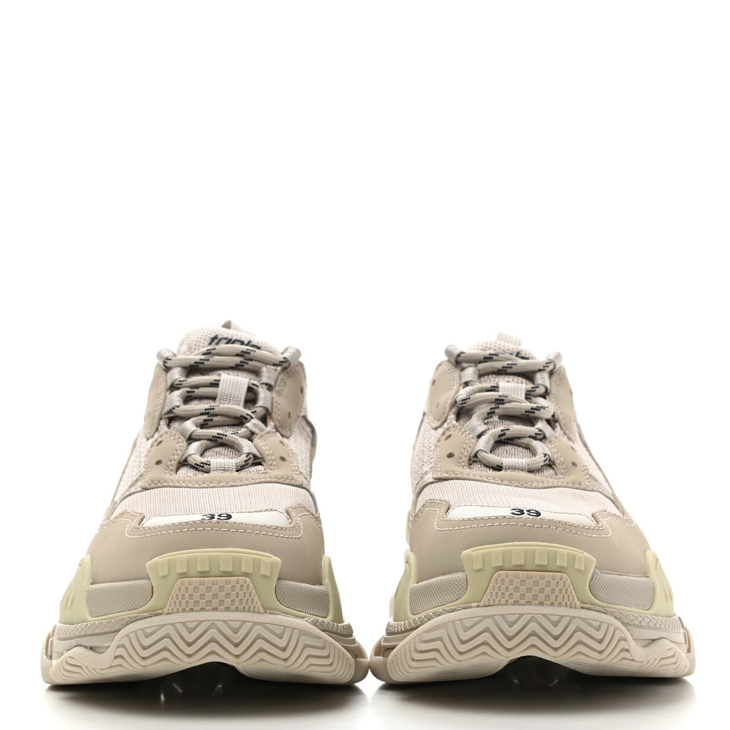 Fabric Mesh Womens Triple S Sneakers 39 Beige White