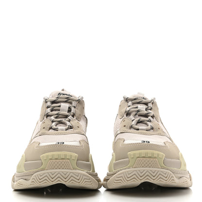 Balenciaga Fabric Mesh Womens Triple S Sneakers 39 Beige White 2 of 8