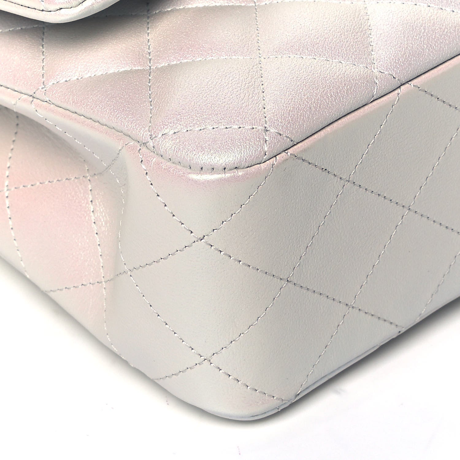 Chanel Iridescent Calfskin Quilted Medium Double Flap White 7 of 8