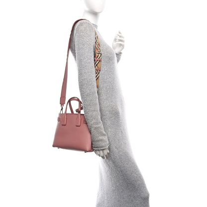 Burberry Grainy Calfskin House Check Small Banner Tote Dusty Rose 2 of 14