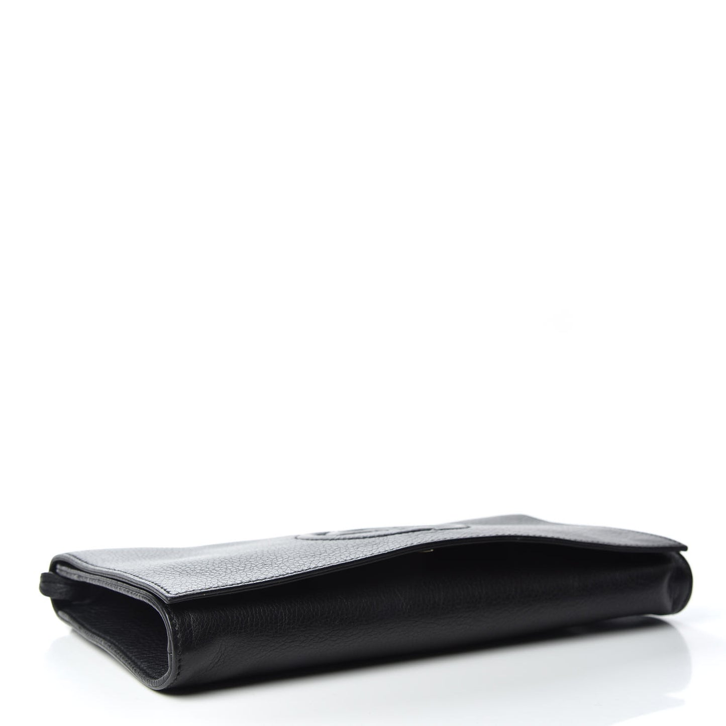 Pebbled Calfskin Medium Soho Clutch Black