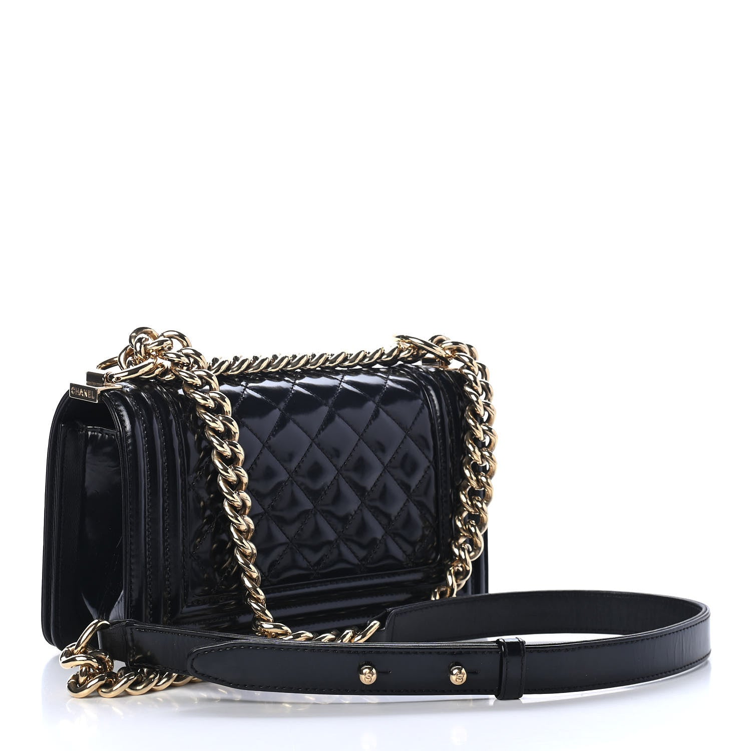 Chanel Patent Calfskin Quilted Small Boy Flap Black 2 of 4