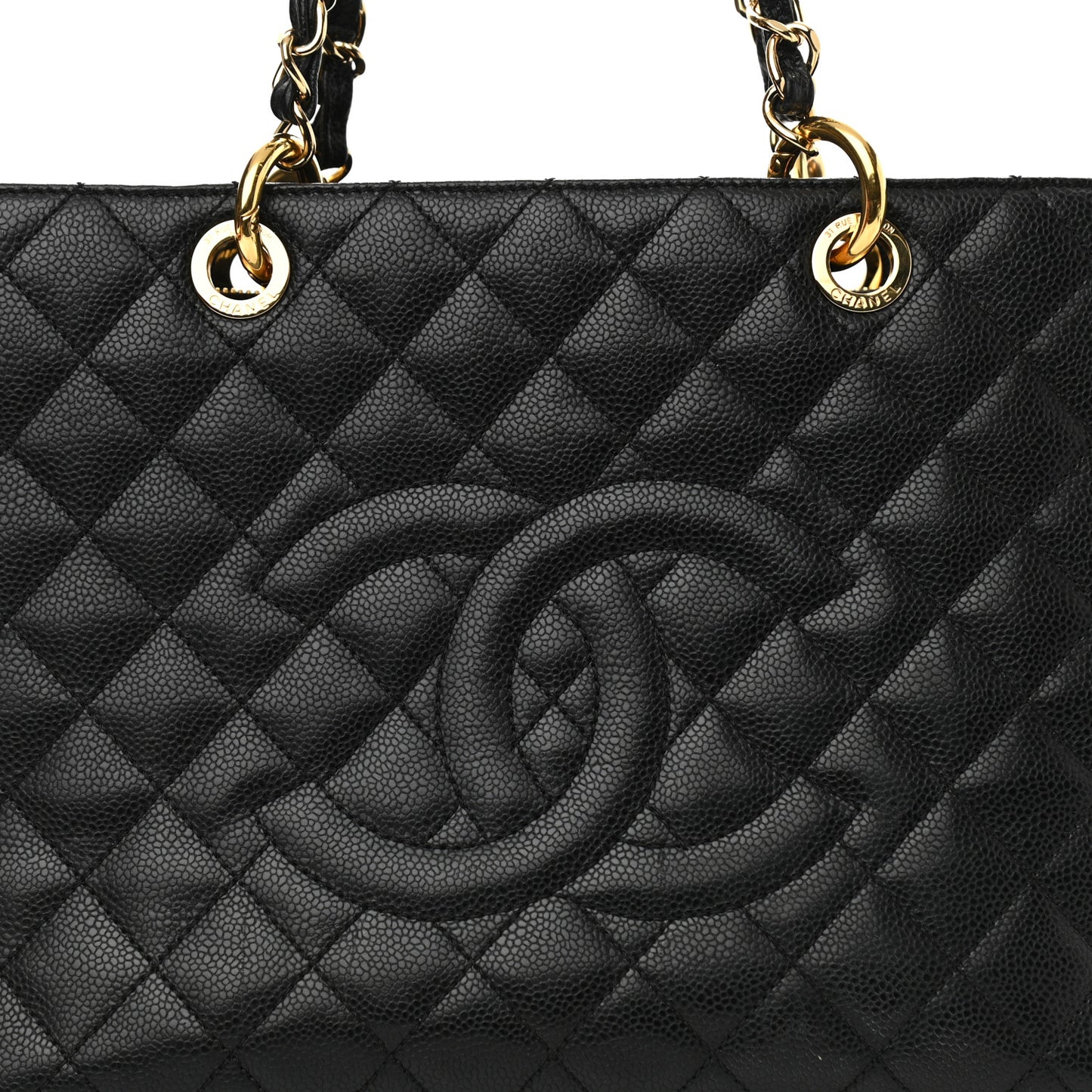 Caviar Quilted Grand Shopping Tote GST Black