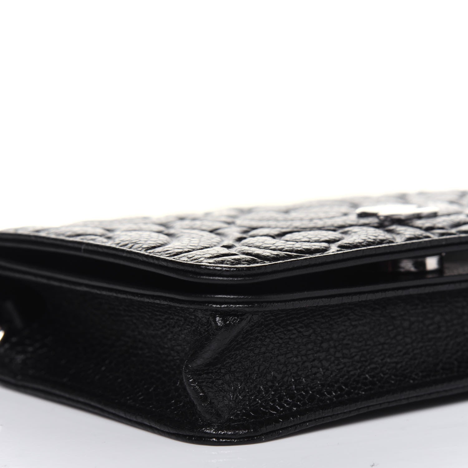 Chanel Caviar Camellia Embossed Chain Belt Bag Black 9 of 11