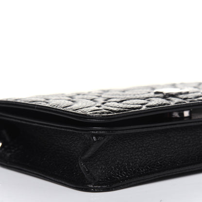 Chanel Caviar Camellia Embossed Chain Belt Bag Black 9 of 11