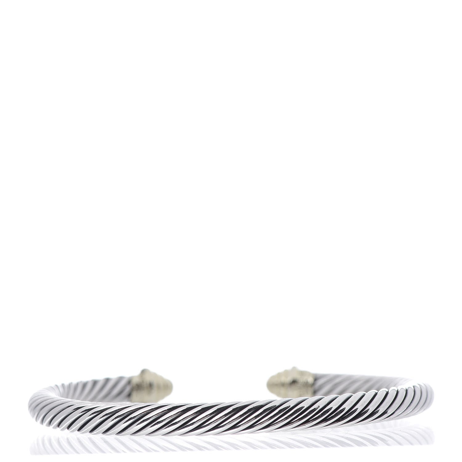 David Yurman Sterling Silver 14K Yellow Gold 5mm Cable Classics Bracelet 3 of 5