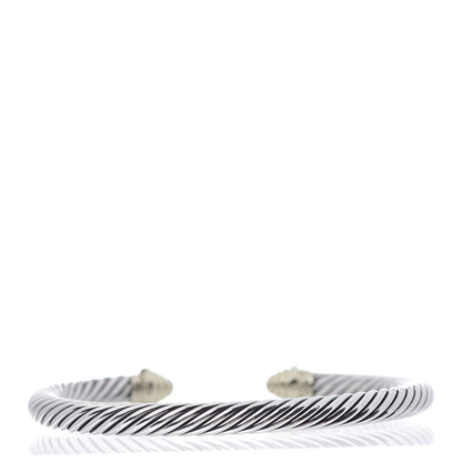 David Yurman Sterling Silver 14K Yellow Gold 5mm Cable Classics Bracelet 3 of 5