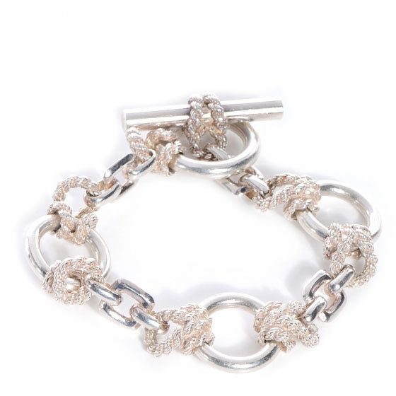 Hermes Sterling Silver Nautical Rope Bracelet 1 of 7