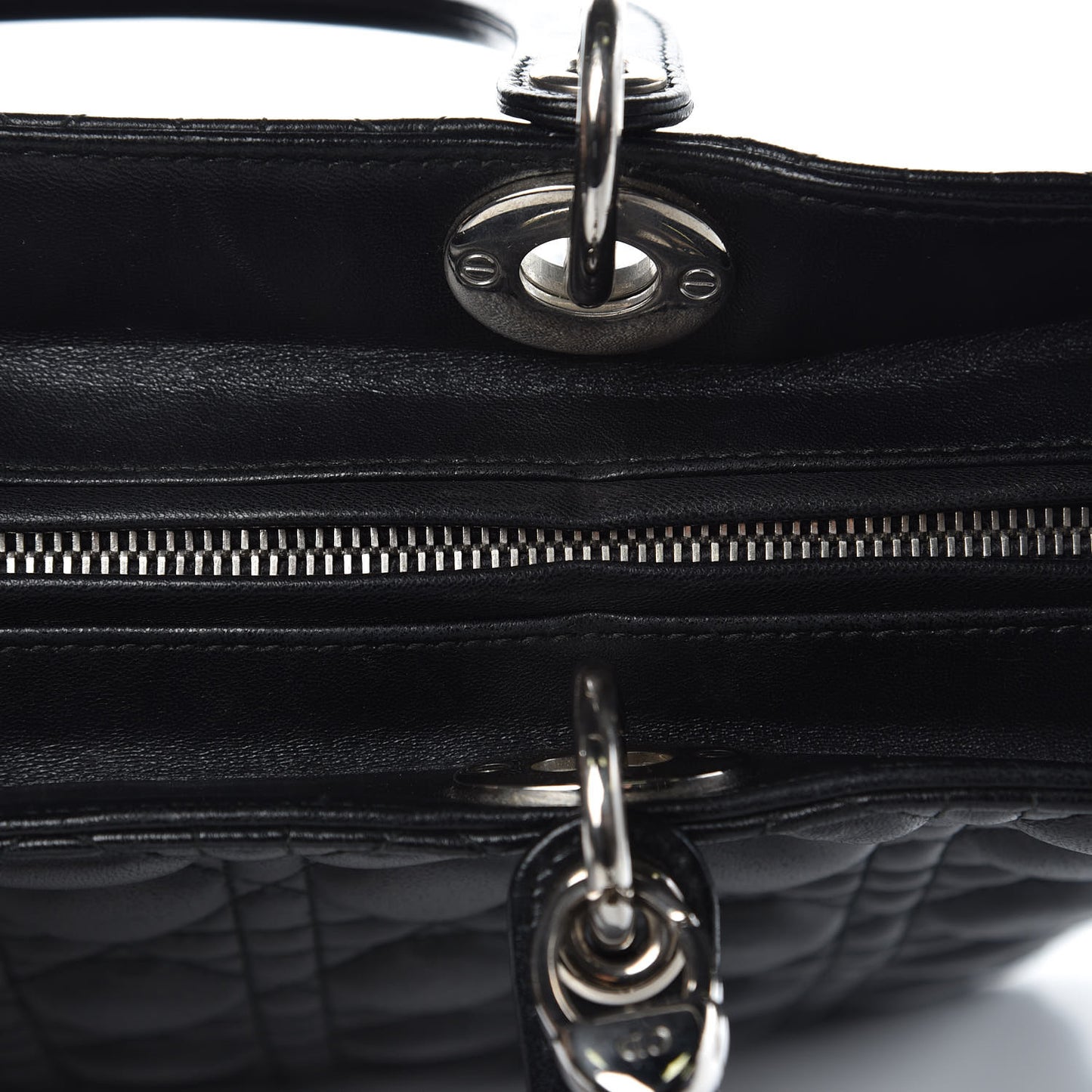 Lambskin Cannage Large Lady Dior Black