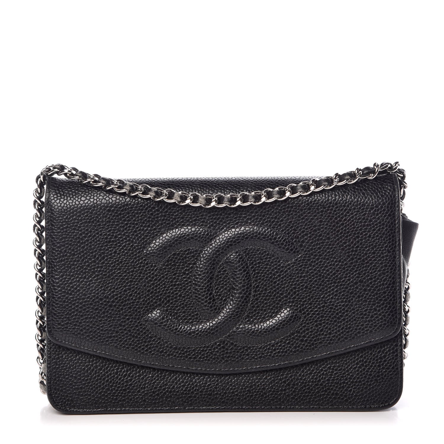 Chanel Caviar Timeless CC Wallet On Chain WOC Black 1 of 18