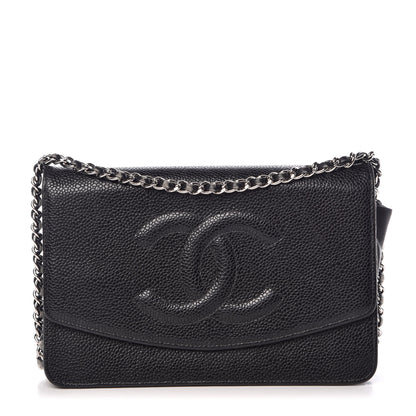 Chanel Caviar Timeless CC Wallet On Chain WOC Black 1 of 18