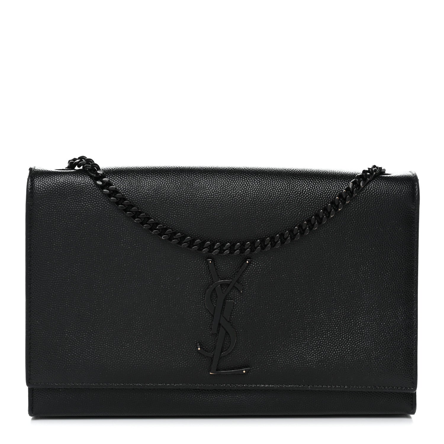 Saint Laurent Grain De Poudre Medium Classic Monogram Monochrome Kate Satchel Black 1 of 16