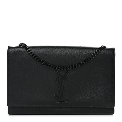Saint Laurent Grain De Poudre Medium Classic Monogram Monochrome Kate Satchel Black 1 of 16