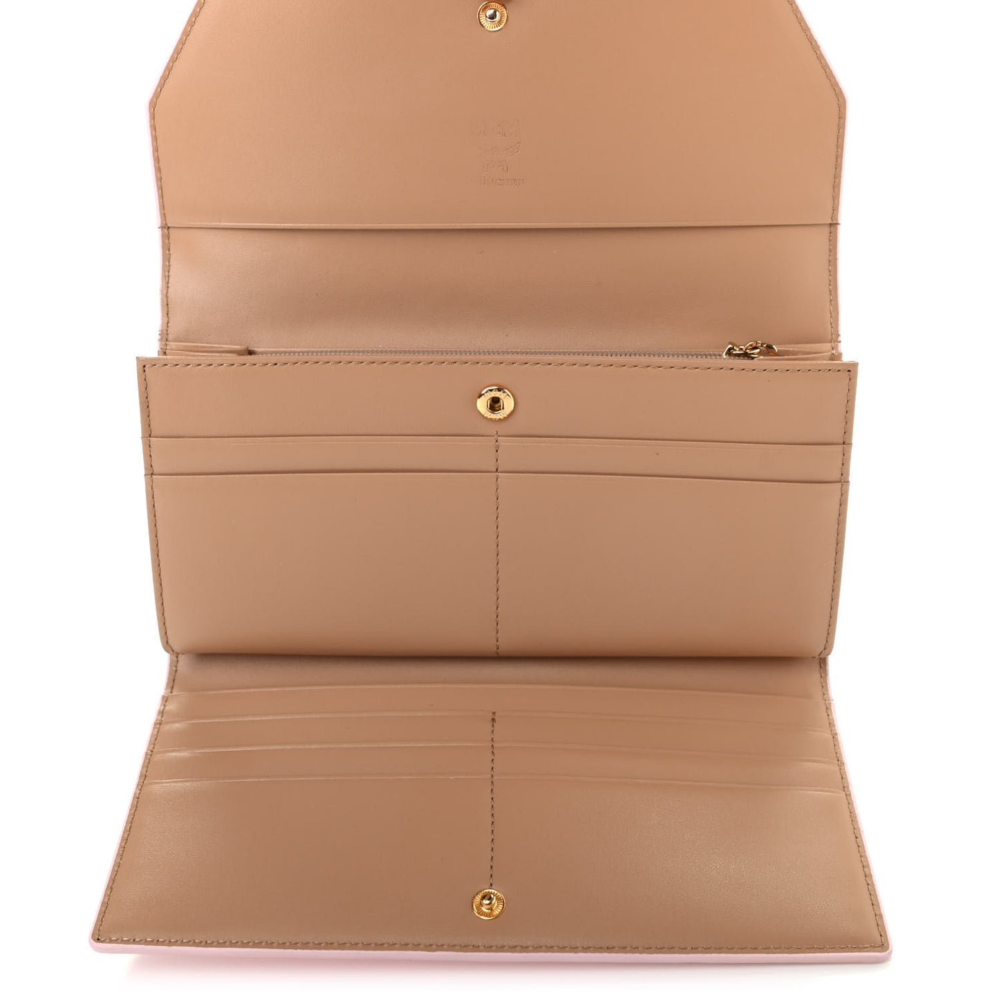 Grained Calfskin Mina Long Wallet Pink