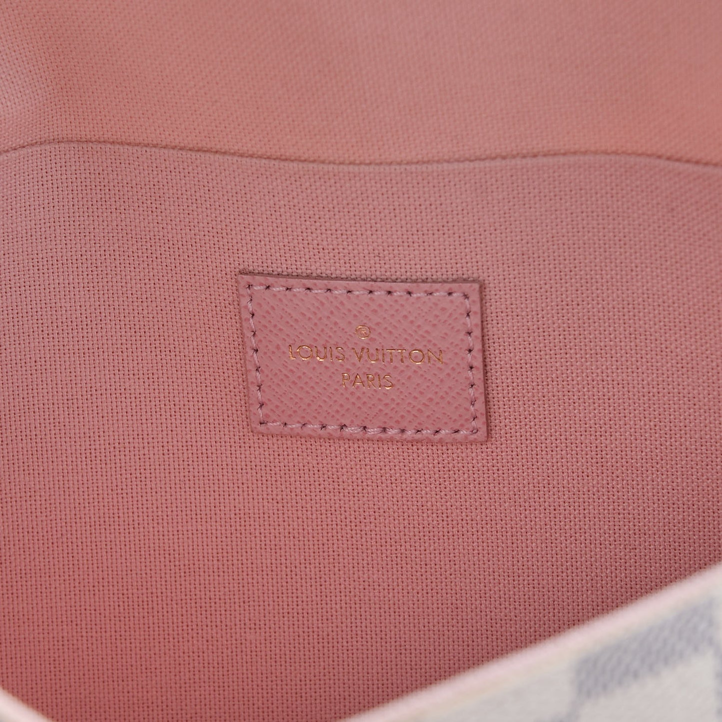 Damier Azur Pochette Felicie Chain Wallet Rose Ballerine