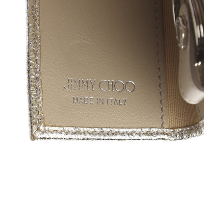 Jimmy Choo Metallic Calfskin Neptune Star Studded Key Case Champagne 6 of 7