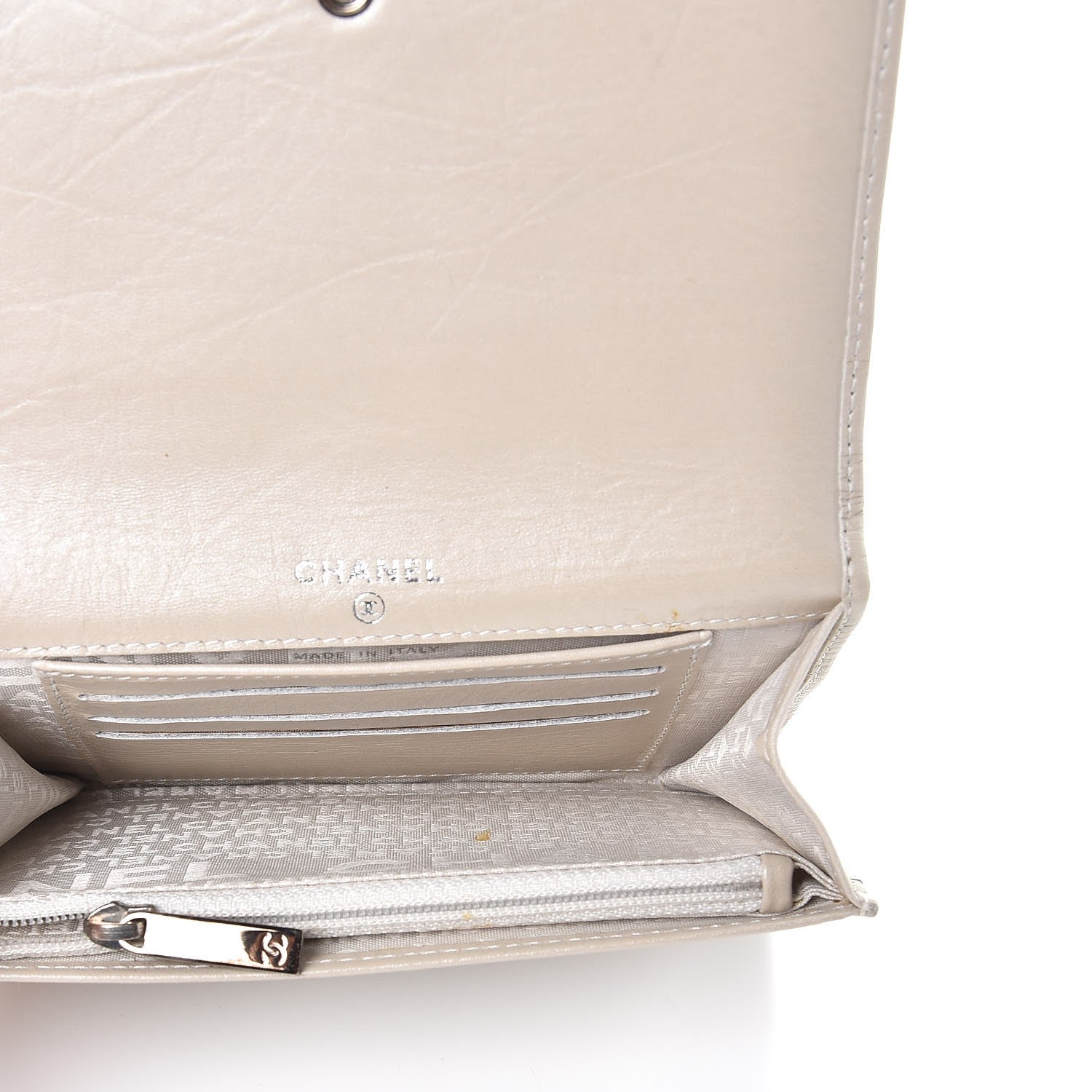 Chanel Calfskin Quilted Cambon Flap Wallet Light Silver 5 of 9