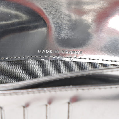 Chanel Metallic Patent Calfskin Embossed CC Yen Wallet Silver 6 of 10