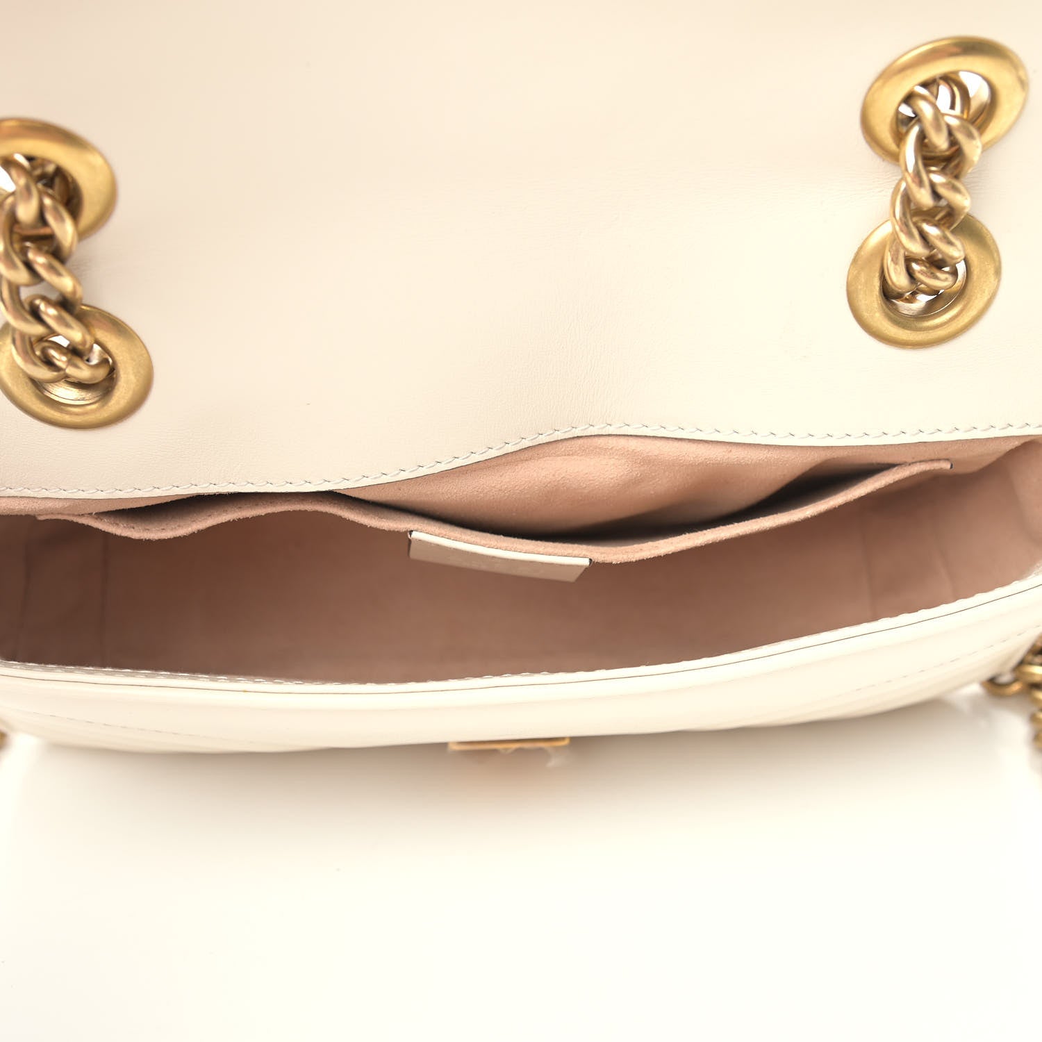 Gucci Calfskin Matelasse Mini GG Marmont Shoulder Bag White 5 of 11