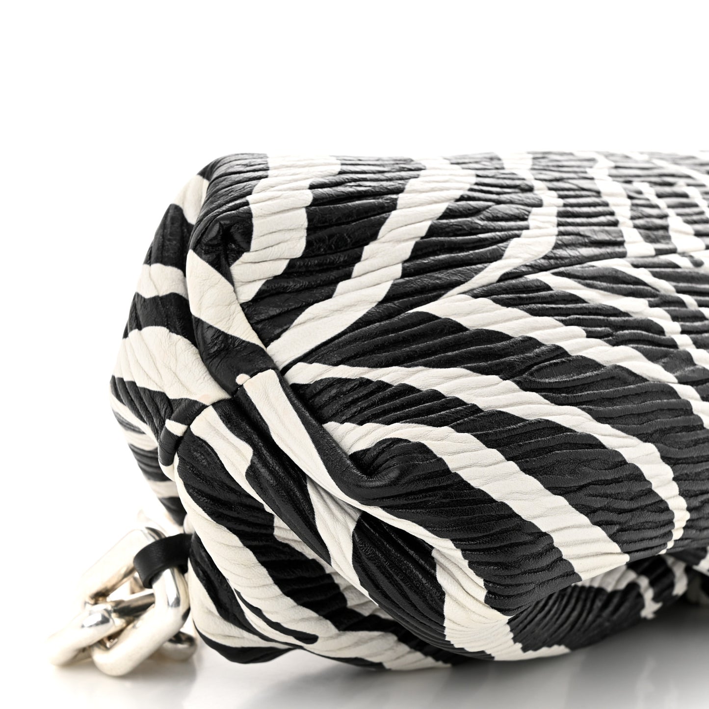 Nappa Zebra Print The Pouch Chain White Black