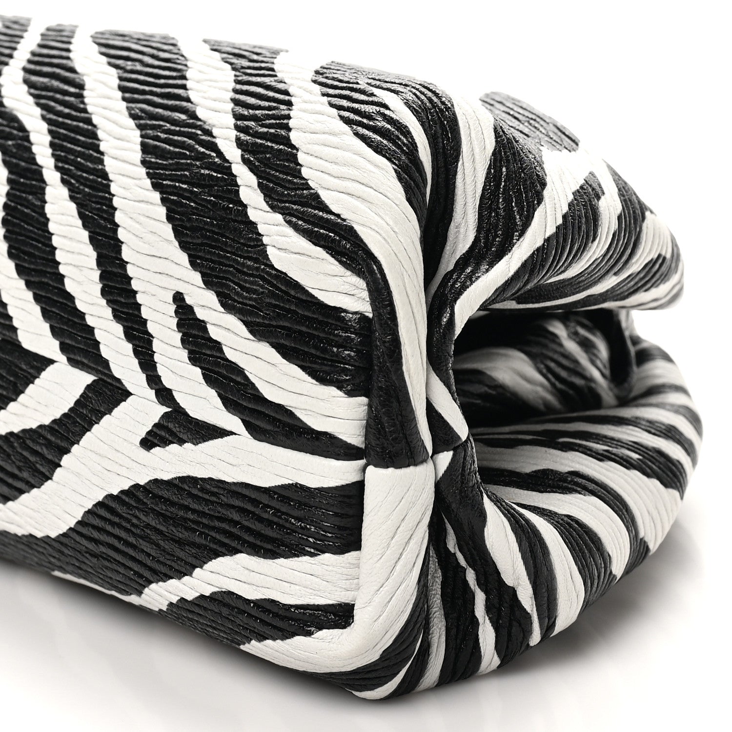 Bottega Veneta Nappa Zebra Print The Pouch Oversized Clutch White Black 9 of 9