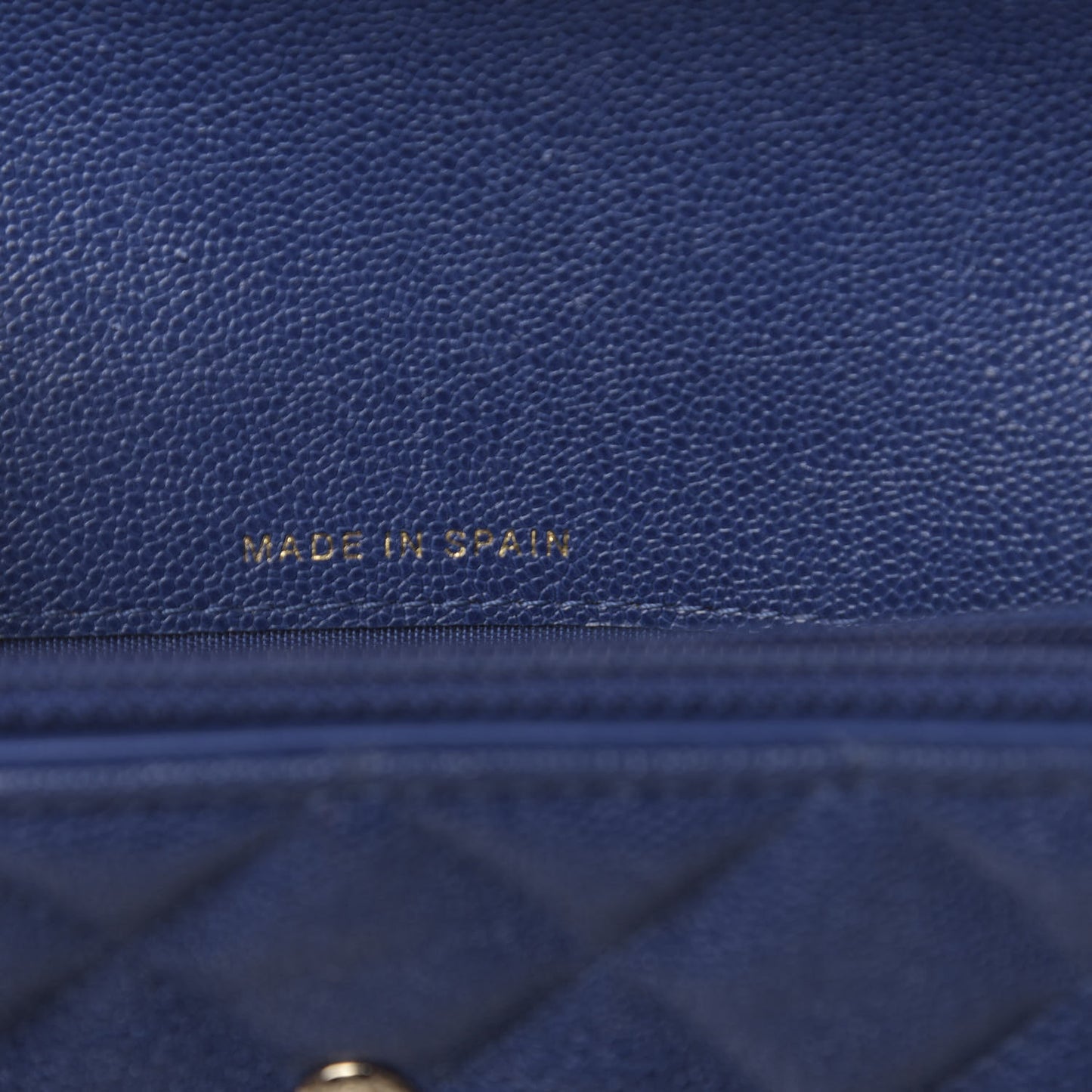 Caviar Quilted Boy Flap Wallet Blue