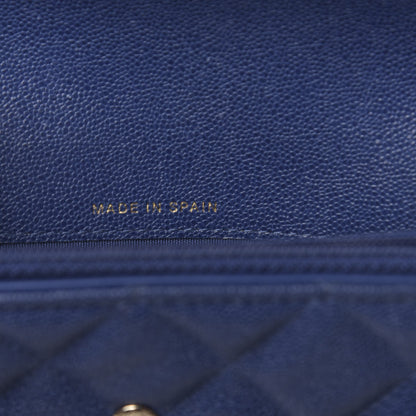 Chanel Caviar Quilted Boy Flap Wallet Blue 7 of 13