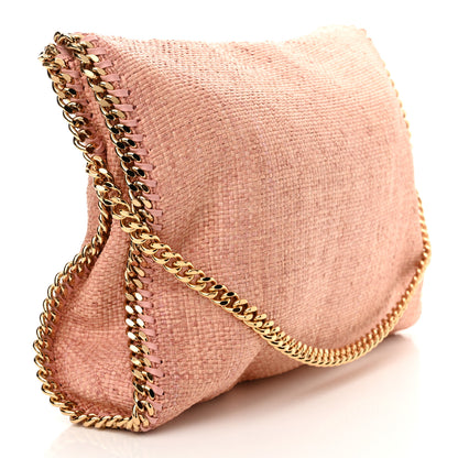 Stella McCartney Woven Raffia Falabella Fold Over Tote Pink Gold 3 of 9