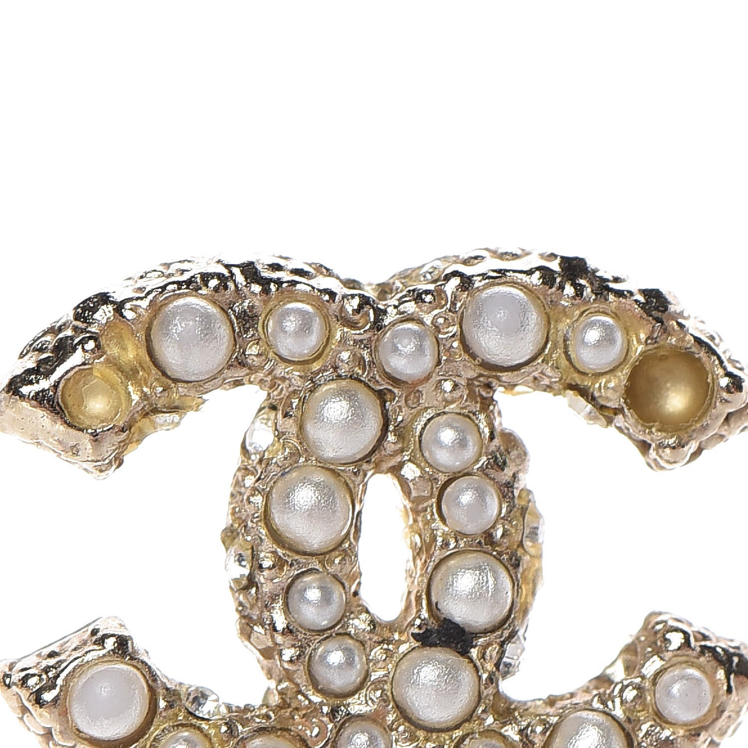 Chanel Pearl CC Earrings Light Gold 5 of 7