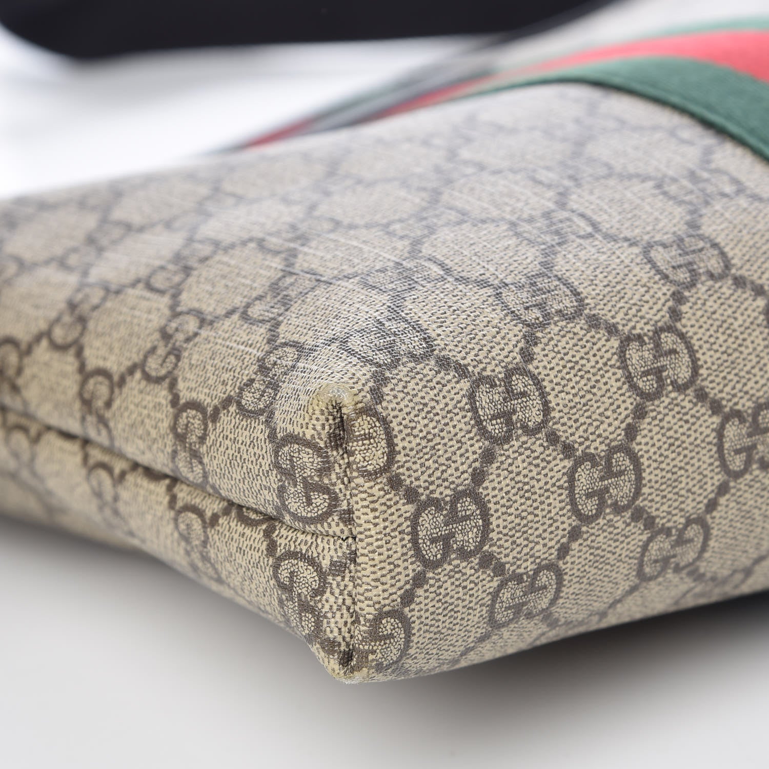 Gucci GG Supreme Monogram Web Messenger Bag Black 8 of 10