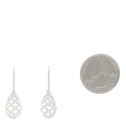 Tiffany 18K White Gold Diamond Venezia Luce Drop Earrings 2 of 5