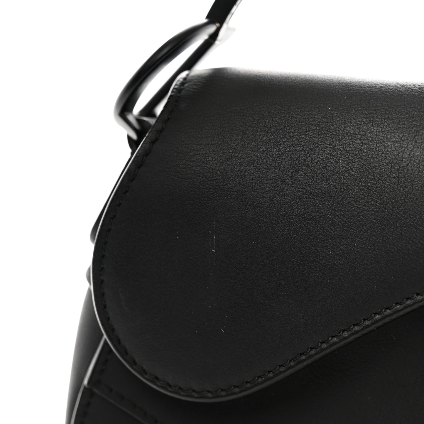 Ultra Matte Calfskin Mini Saddle Bag Black