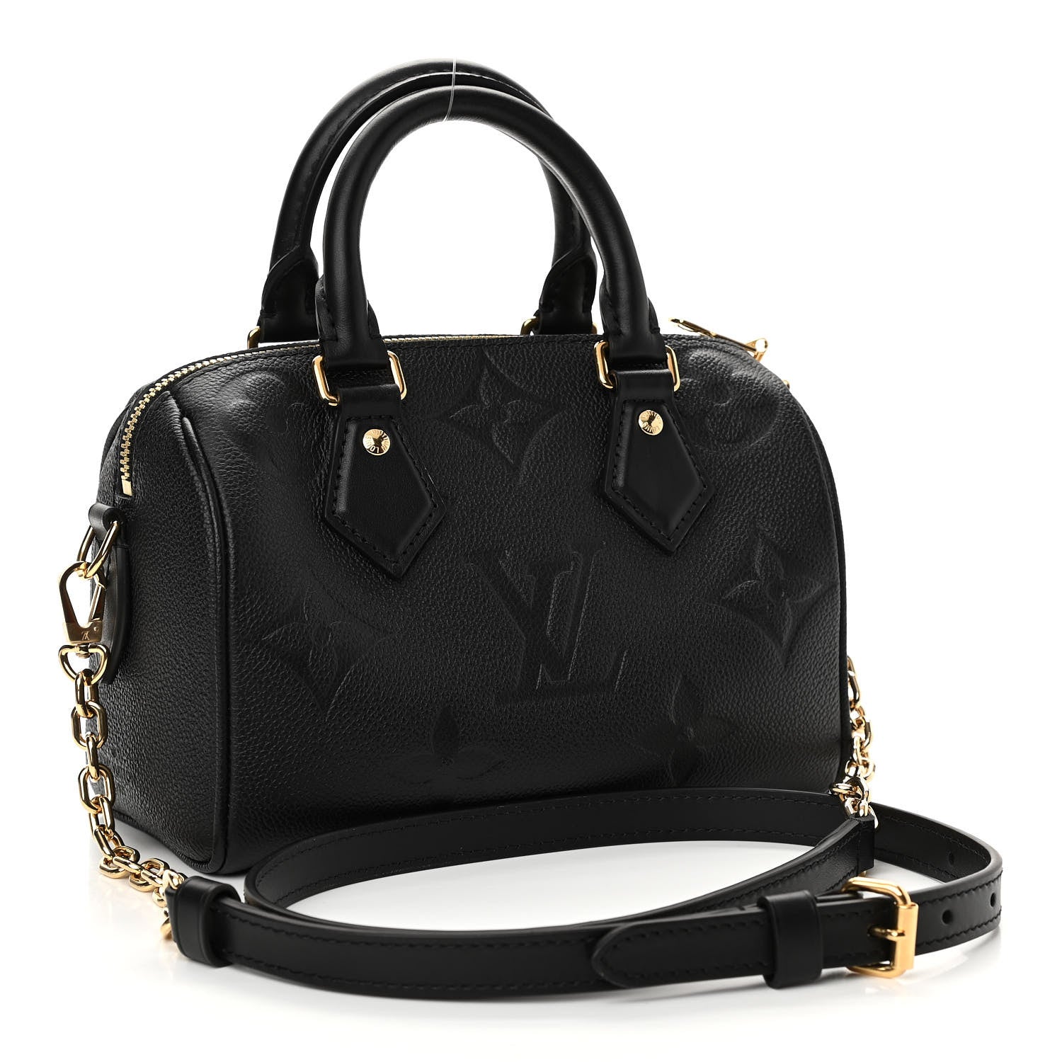 Louis Vuitton Empreinte Monogram Giant Speedy Bandouliere 20 Black 3 of 10