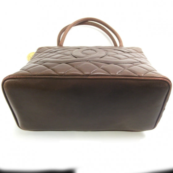 Lambskin Medallion Tote Brown